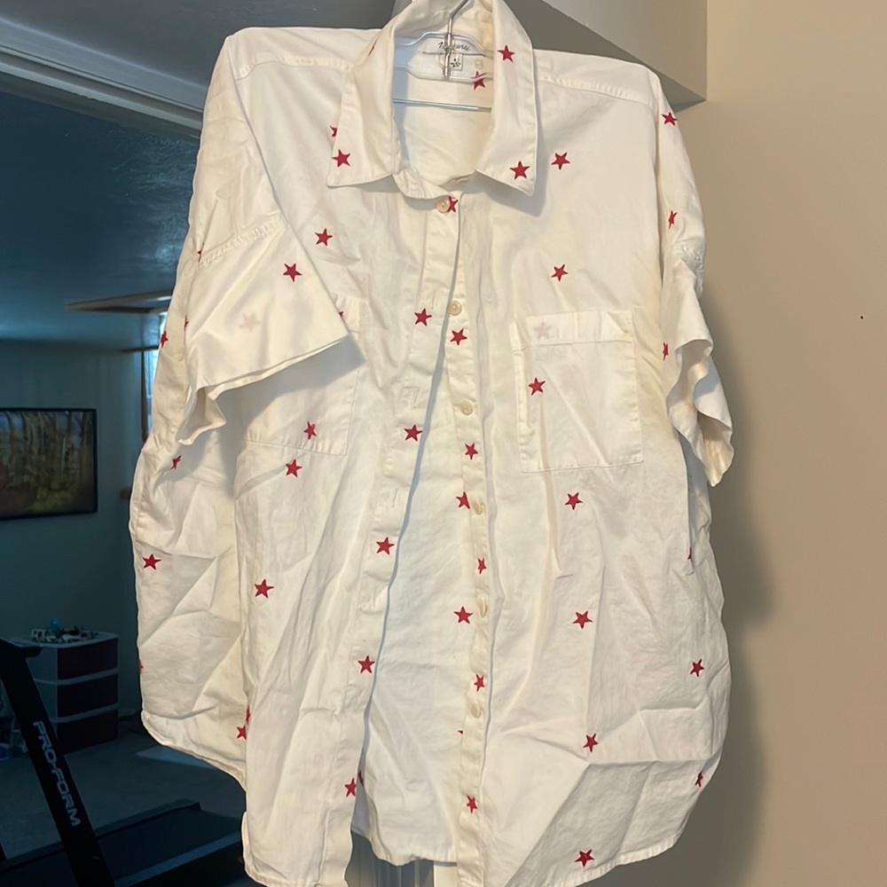 Madewell Courier Top with Embroidered Stars